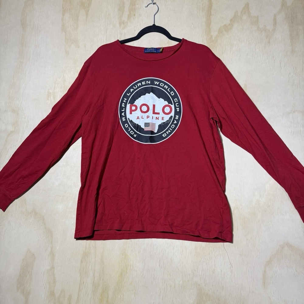 Polo‎ Ralph Lauren World Cup Racing Alpine Flag Shirt Red Large